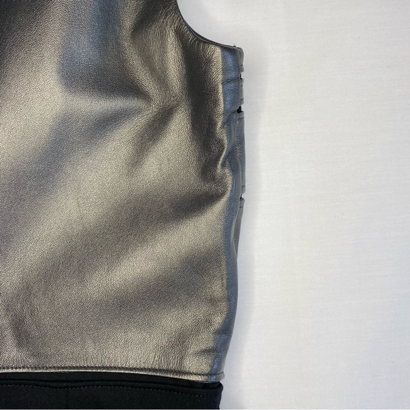 Catherine Deane Leather Sheath Dress Silver Gray/Black Women’s Size 10 or UK 14 - Picture 9 of 12